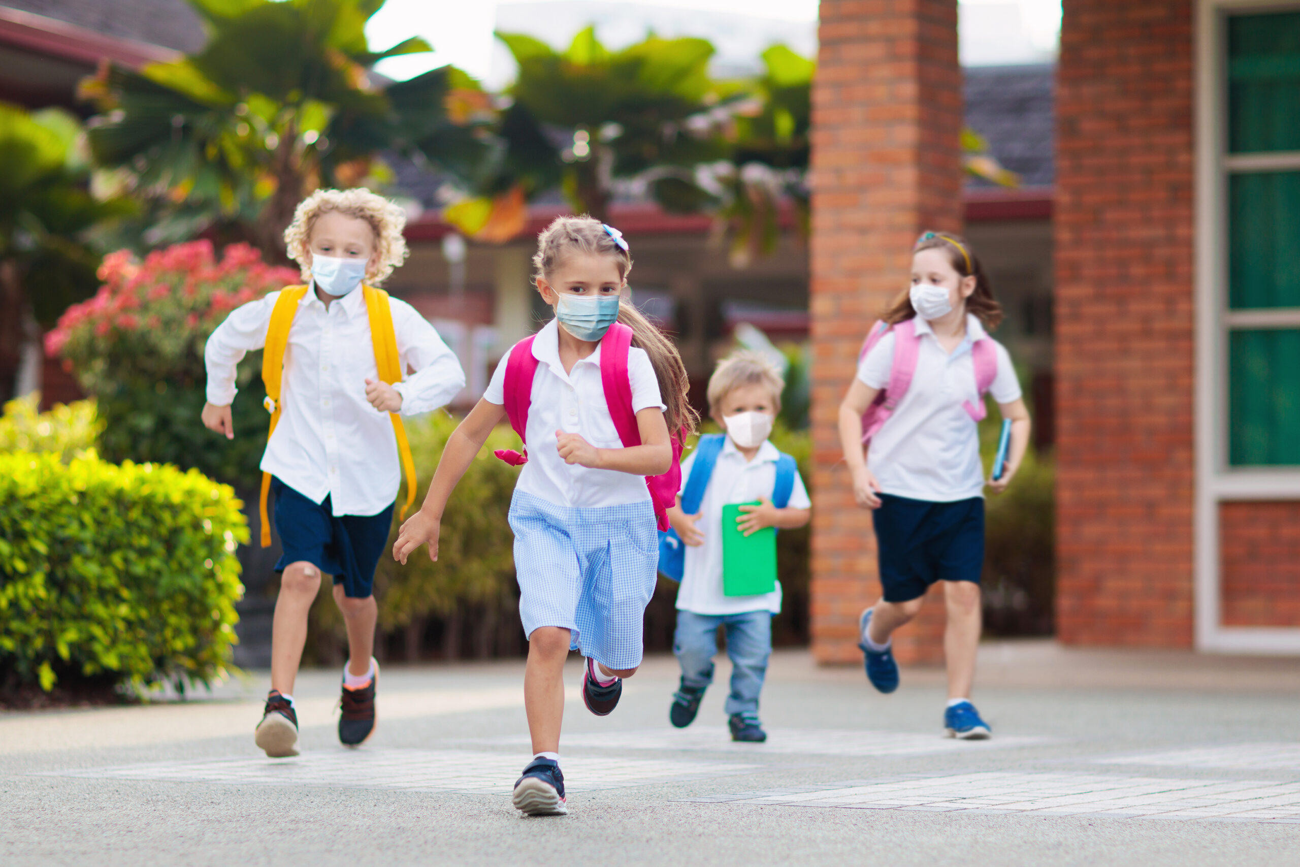 Children running school